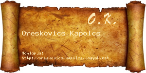 Oreskovics Kapolcs névjegykártya
